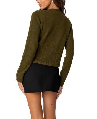 Half Cable Knit Cardigan