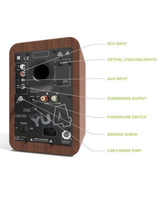 YU4 Powered Bookshelf Speakers with Built-In Bluetooth - Pair