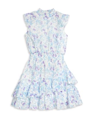 AQUA Girls' Floral Eyelet Dress, Little Kid, Big Kid - Exclusive |  Bloomingdale's