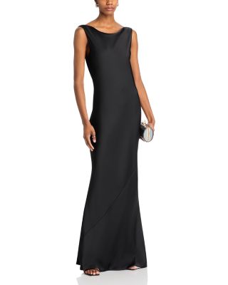 Sleeveless Low Back Draped Gown