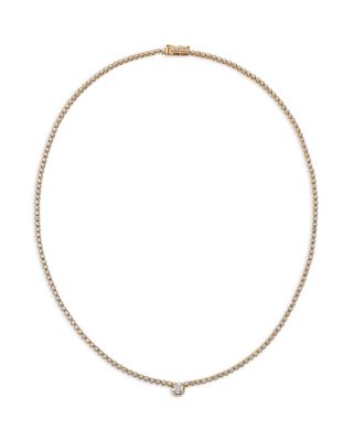 Bloomingdale's Fine Collection - Solitaire Station Tennis Necklace in 14K Yellow Gold, 2.33 tcw