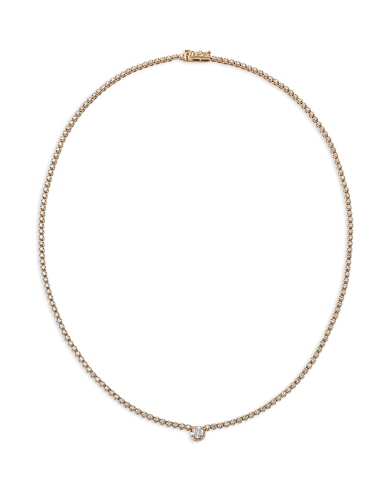 Bloomingdale's Fine Collection Solitaire Station Tennis Necklace in 14K Yellow Gold, 2.33 tcw