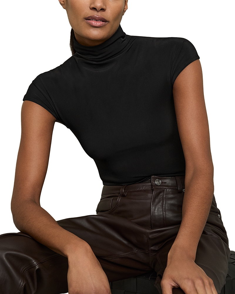 Shop Reiss Laura High Neck Bodysuit In Black