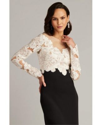  Golie Embroidered Bodice Illusion Gown