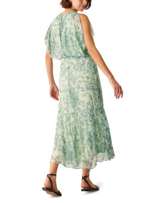 Dashes Brush Marks Midi Dress