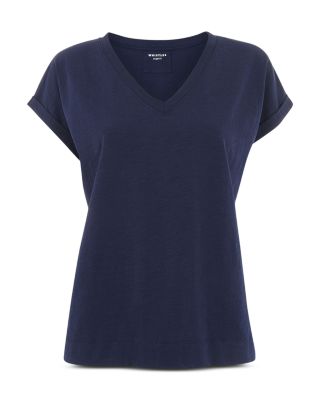 Willa V Neck Cap Sleeve Tee