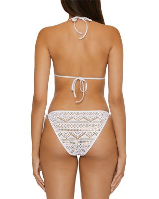 Color Play Crochet Triangle Bikini Top  