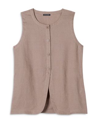 Petite Linen Long Vest