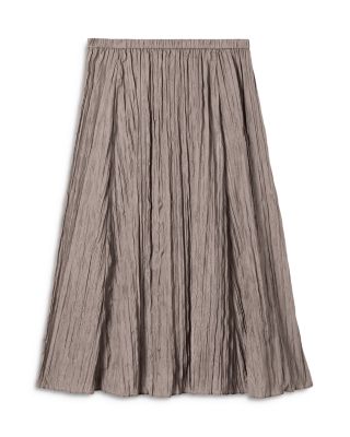 Crushed Silk Flared Skirt 