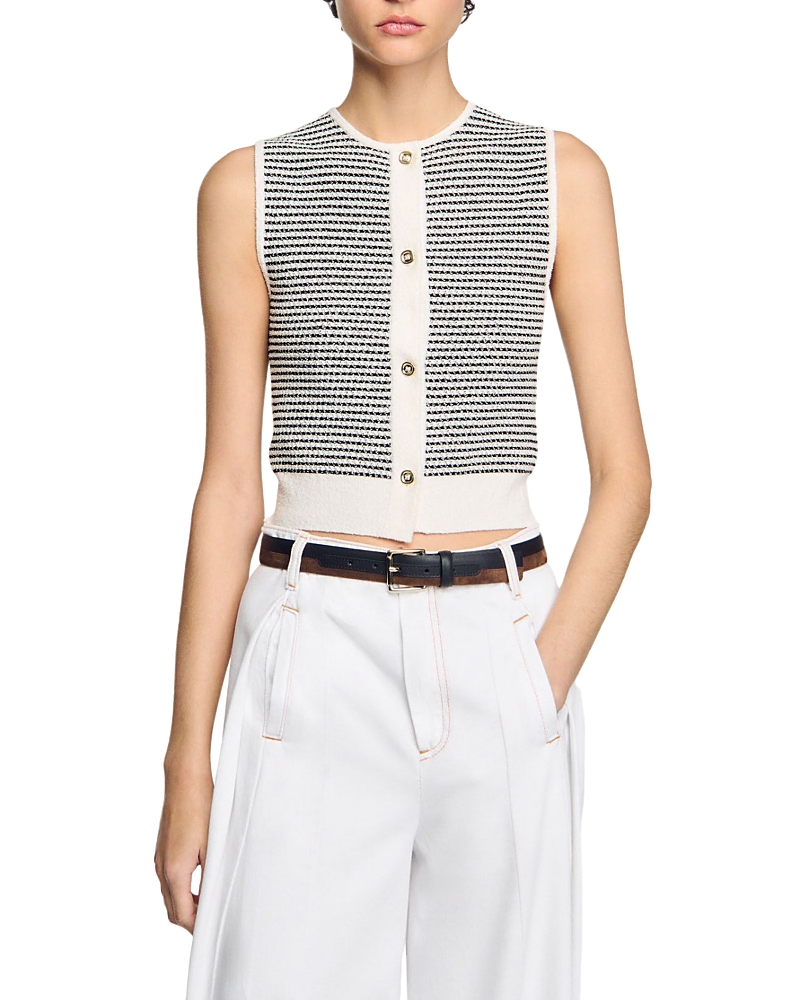 Sandro Striped Cardigan In Multi