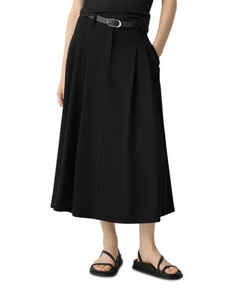 Theory Pleated A-Line Skirt in Admiral Crepe | Bloomingdale's