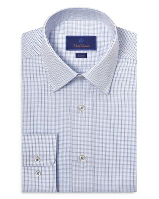 David Donahue - Slim Fit Dobby Micro Check Dress Shirt