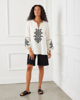 Three Quarter Sleeve Embroidered Tunic