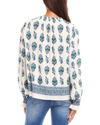 Printed Peasant Blouse