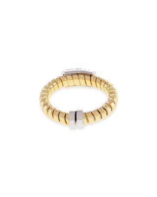 18K Yellow Gold Via Mercanti Tubogas Diamond Pav&eacute; Ring