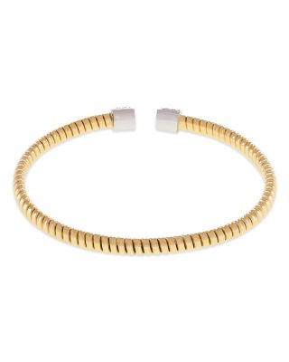 18K Yellow Gold Via Mercanti Tubogas Diamond Bangle Bracelet
