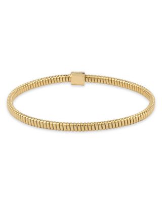 18K Yellow Gold Via Mercanti Tubogas Diamond Pav&eacute; Bangle Bracelet