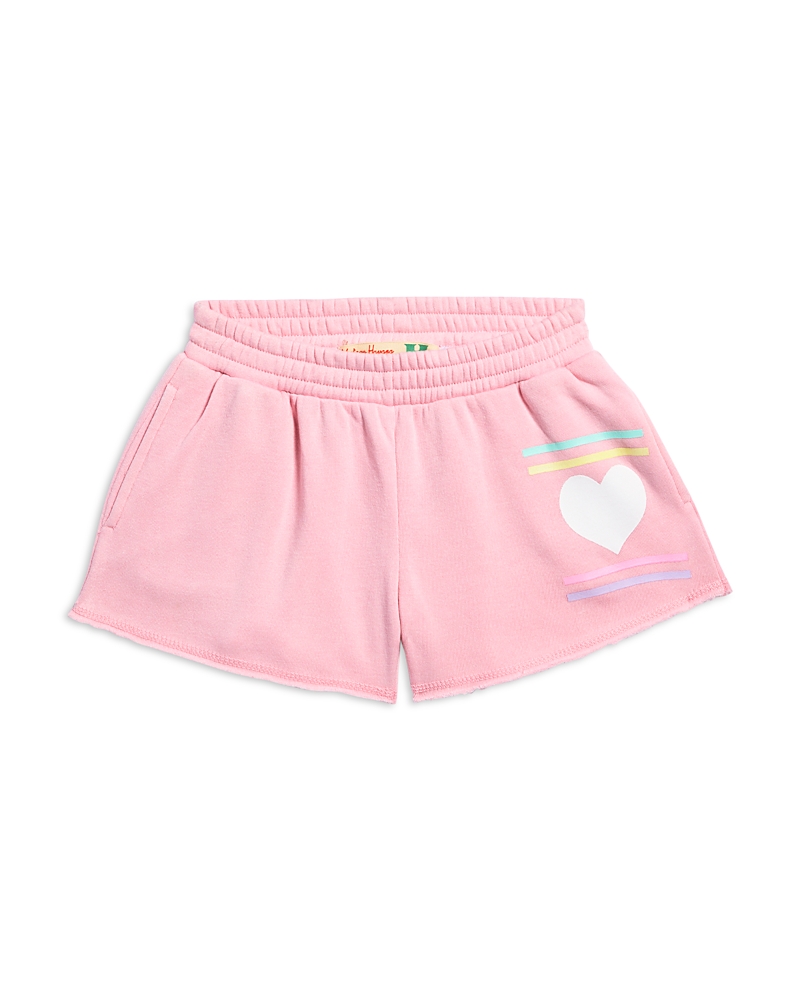 Vintage Havana Girls' Heart & Stripes Shorts - Big Kid In Blossom Pink