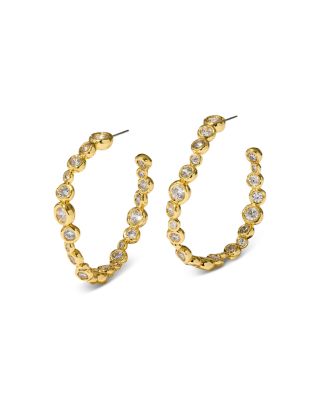 Alexis Bittar - Asterales Cubic Zirconia Large Oval Hoop Earrings in 14K Gold Plated