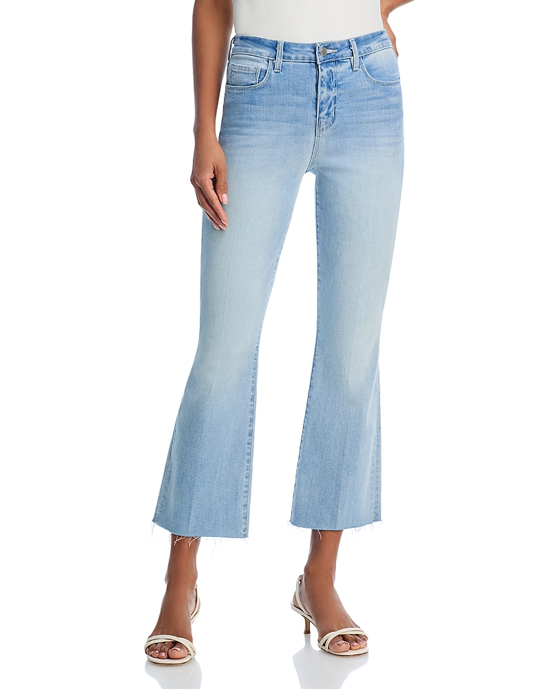 L'agence Kendra High-rise Crop Flare Jeans With Raw Hem In Dorian