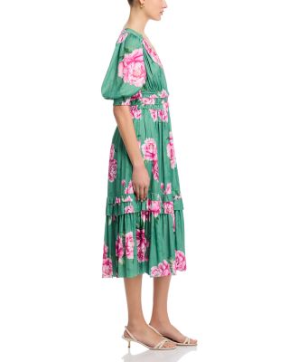 Short Sleeve V Neck Fit and Flare Dress