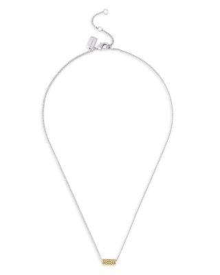 Signature Quilted Tube Pendant Necklace, 16"