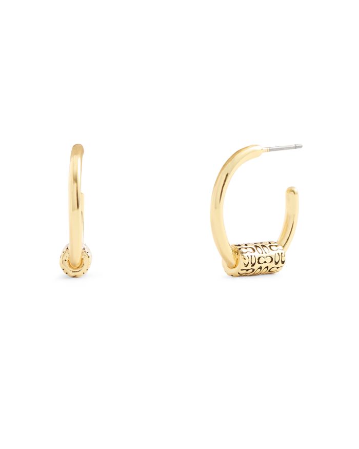 Signature Quilted Tube Huggie Hoop Earrings