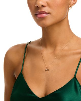 14K Yellow Gold Diamond Vespa Charm Pendant Necklace, 0.04 tcw