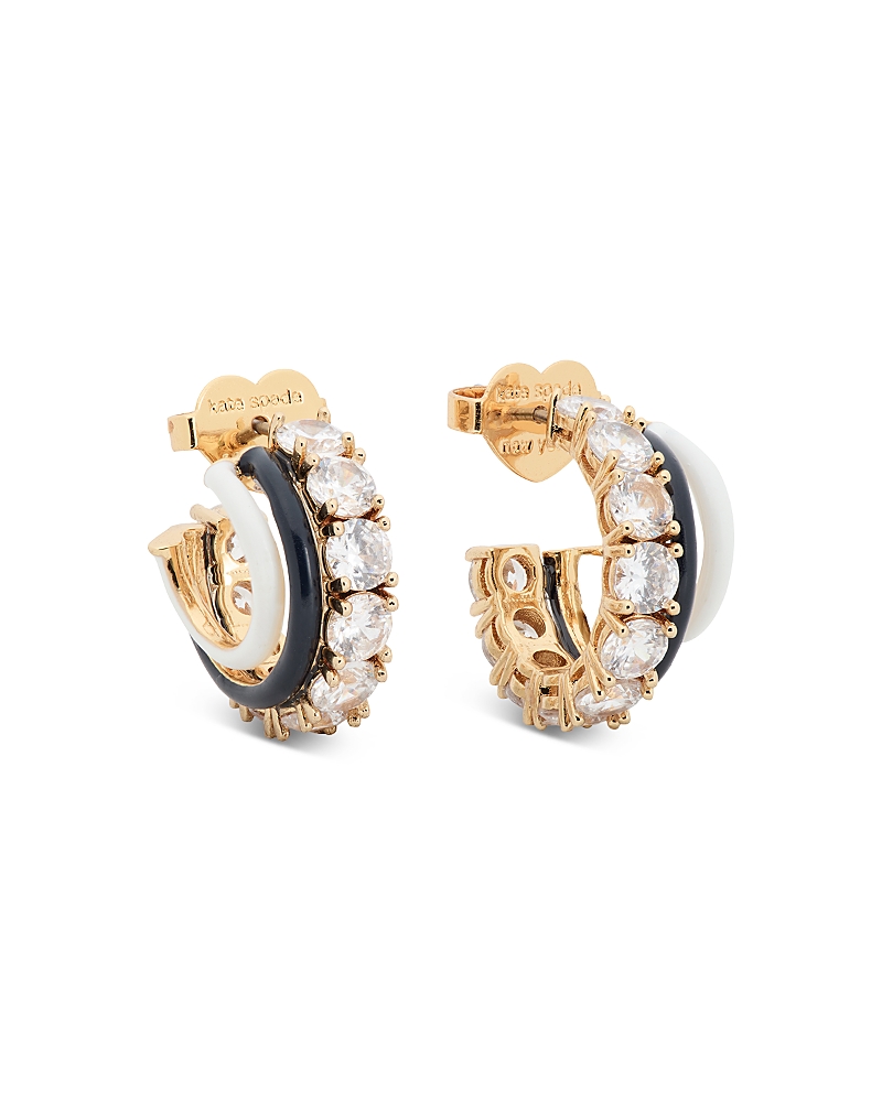 Shop Kate Spade New York Hint Of Shimmer Stacked Huggies Earrings In Gold