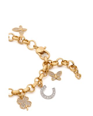 Pav&eacute; Lucky Charm Statement Bracelet in Two Tone