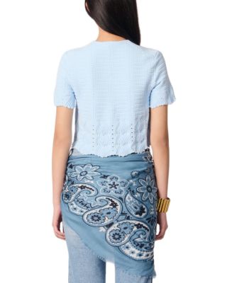 Beaded Pointelle Knit Cardigan