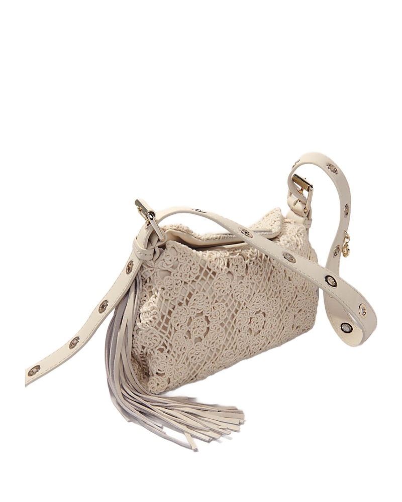 Maje Crochet Knit Mini Bag In Ecru
