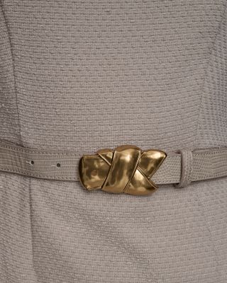 Belted Tweed Midi Dress