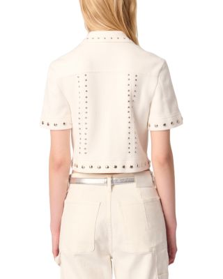 Studded Cropped Cardigan