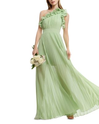 Vida Asymmetric Pleated Gown