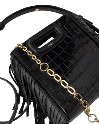 M Fringe Leather Mini Bag