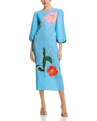 Nancy Yang - Crinkled Puff Sleeve Dress