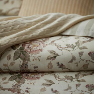 Elsie Reversible Floral Striped Comforter, Full/Queen