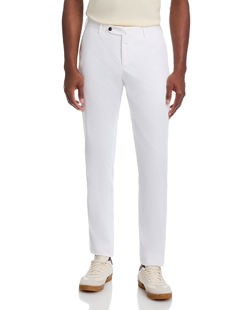 Pt Torino Dyed Silkochino Slim Fit Pants In White