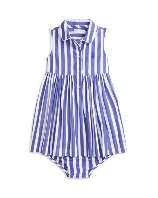 Ralph Lauren - Girls' Striped Cotton Shirt Dress & Bloomer - Baby