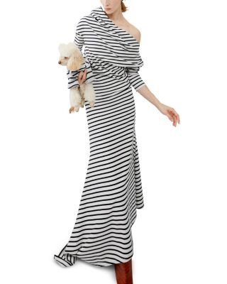 Off-the-Shoulder Striped Dress