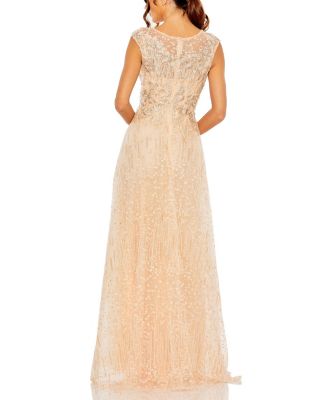 High Neck Lace Embroidered Detail Gown