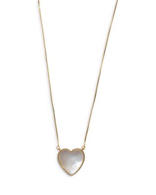 Argento Vivo - 18K Gold Plated Sterling Silver Mother of Pearl Heart Necklace, 16"