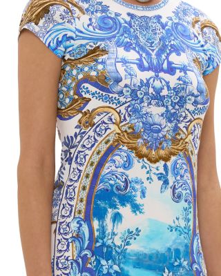 Mixed Print Midi Dress