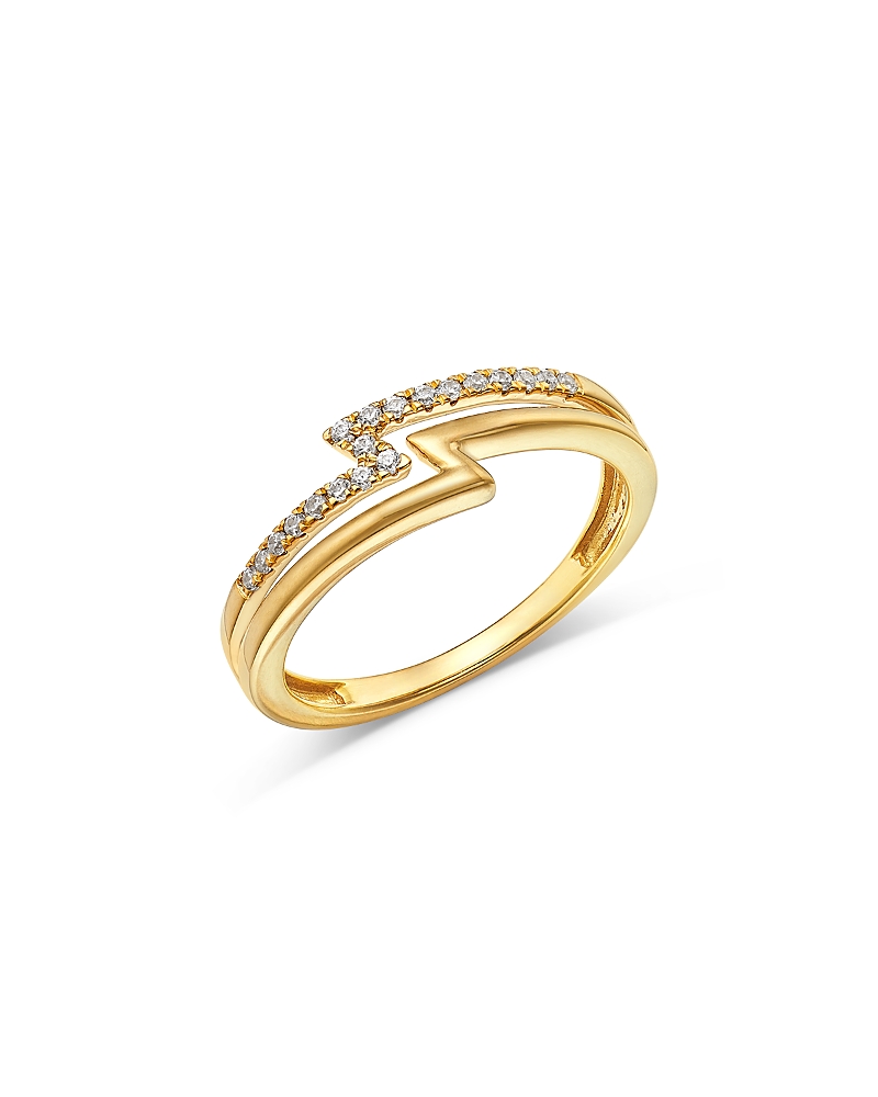 Bloomingdale's Fine Collection Diamond Zig Zag Ring in 14K Yellow Gold, 0.13 tcw