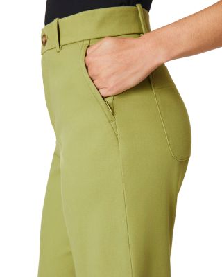 Stretch Twill Crop Wide Leg Pants 