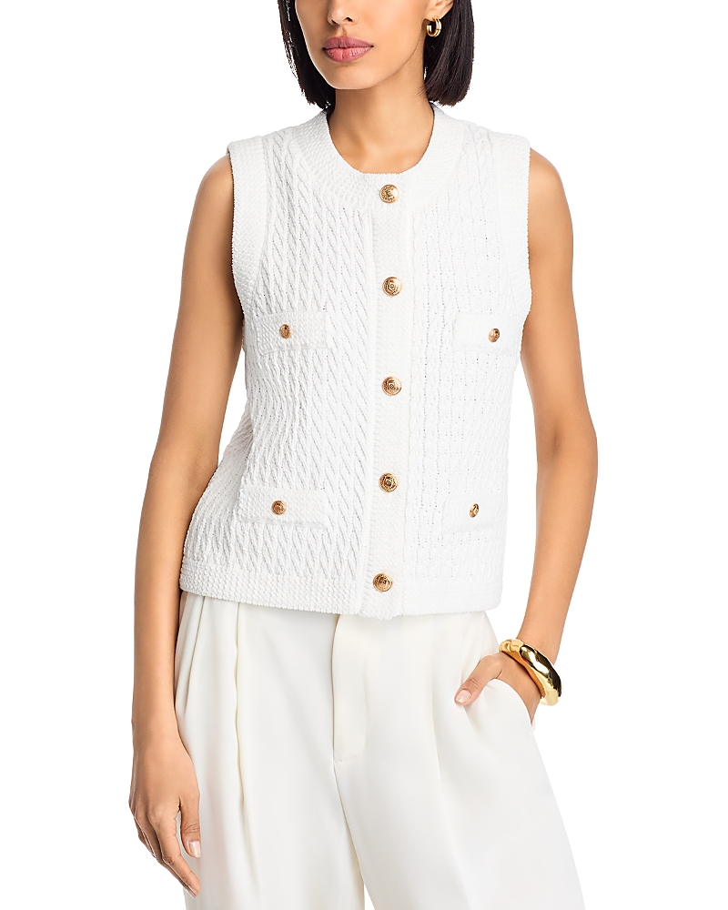 AQUA KNIT SWEATER VEST - EXCLUSIVE