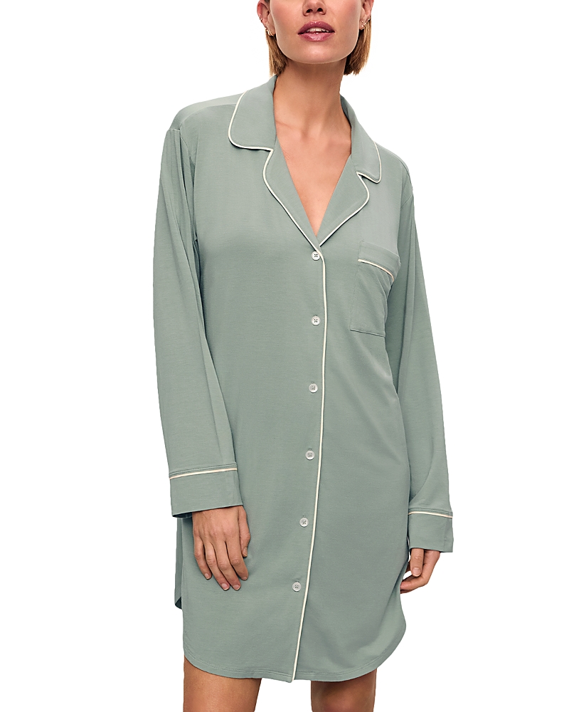 Eberjey Gisele Jersey Knit Sleep Shirt In Green