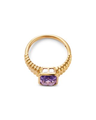 Amethyst Bezel Ring in 14K Yellow Gold