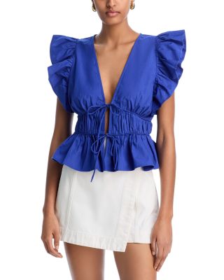 Ruffle Poplin Top - Exclusive